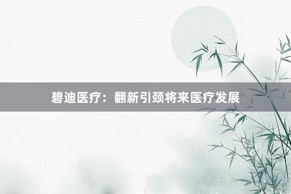 碧迪医疗：翻新引颈将来医疗发展